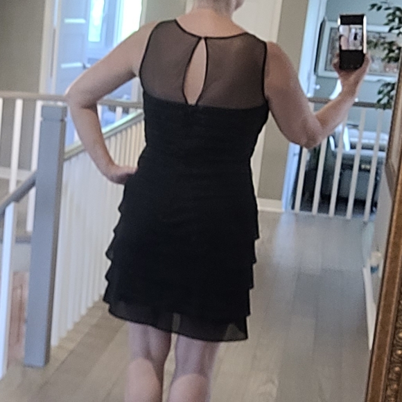 Little black dress with tulip layers and sheer - Picture 4 of 8